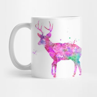 Hot Pink Deer Watercolor Painting Mug